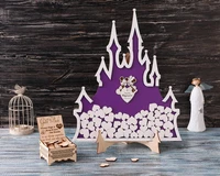 customized wedding castle guest book baby shower wood signature alternative acrylic drop box guestbook wedding party favor