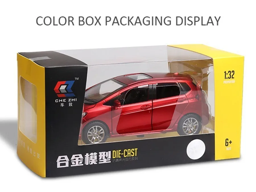 1:32 15,8 см Honda Fit Модель автомобиля игрушки с Люком и светильник функция оттягивания литые Автомобили Модель хэтчбек автомобиль игрушка для мальчиков