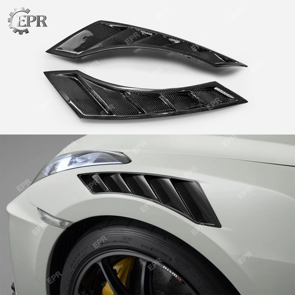 Для Nissan GTR R35 NIS стиль углеродное волокно переднее крыло вентиляционные отверстия