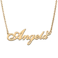 angela name tag necklace personalized pendant jewelry gifts for mom daughter girl friend birthday christmas party present