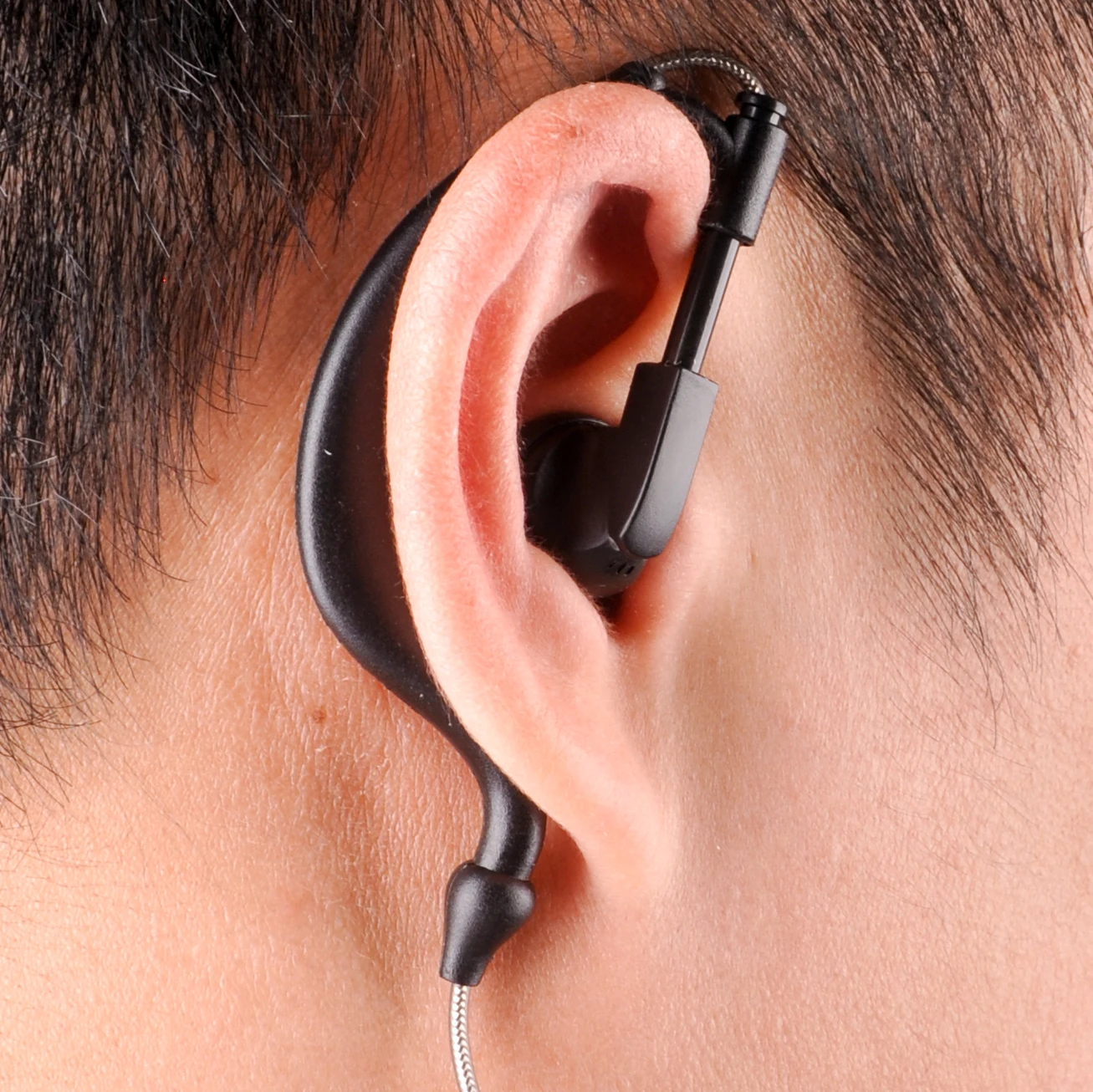 walkie talkie baofeng earphone uv 5r earbuds ptt with mic in ear hook headphone k port two way radio headset uv 5r bf 888s free global shipping