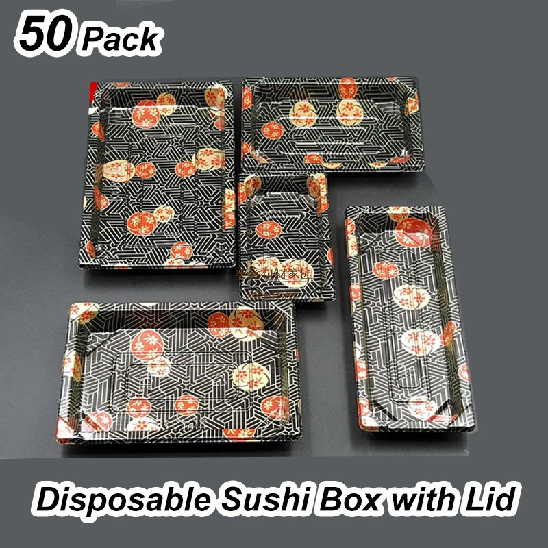 50 шт коробка для суши с крышкой в китайском стиле | Дом и сад