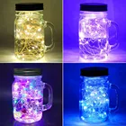 Светодиодная Рождественская гирлянсветильник, 2 м, 20 светодиодов, из серебряной проволоки, праздничные сказочные огни, гирлянда для освещения комнаты, свадьбы, дома, гирлянда, украшение