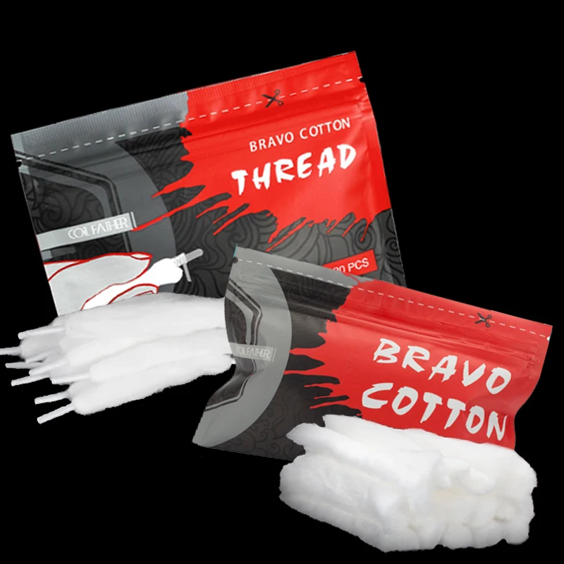 

Хлопковые аксессуары Coil Father Bravo, хлопковые аксессуары из органического хлопка, хлопковая головка для бекона, аксессуары для вейпа из хлопка ...