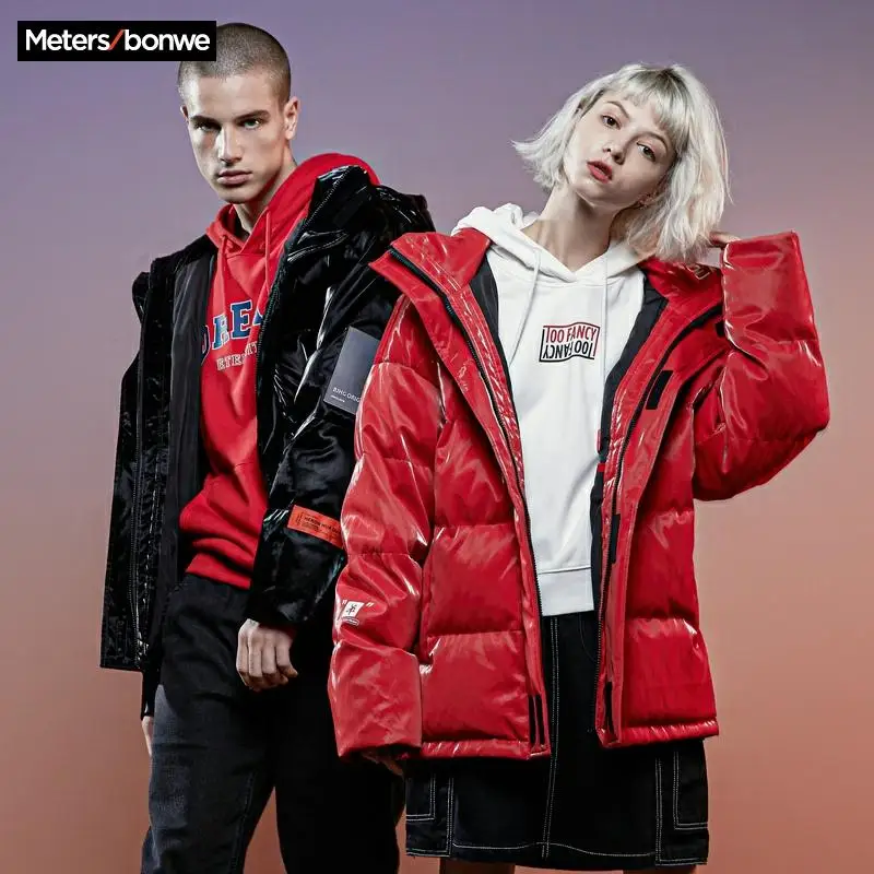 Мужская куртка на утином пуху Metersbonwe Повседневная Уличная зимняя верхняя