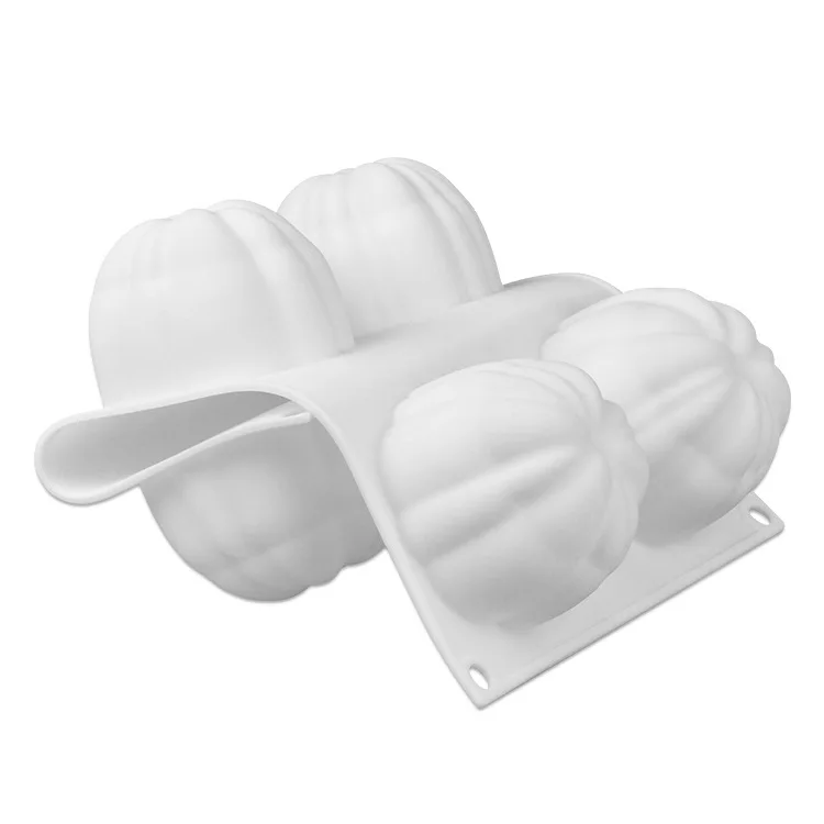 

New 6-cavity pumpkin cake silicone mold Halloween pumpkin chocolate fudge pudding ice cream 3D mold baking cake decoration tool
