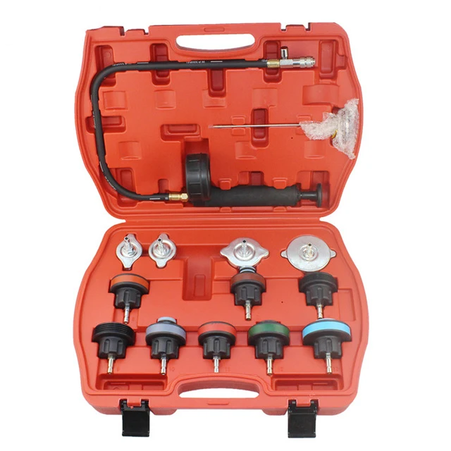 

14pcs/set Radiator Pressure Compression Tester Car Repair Water Tank Accurate Easy To Use Cooling System Leak Detector