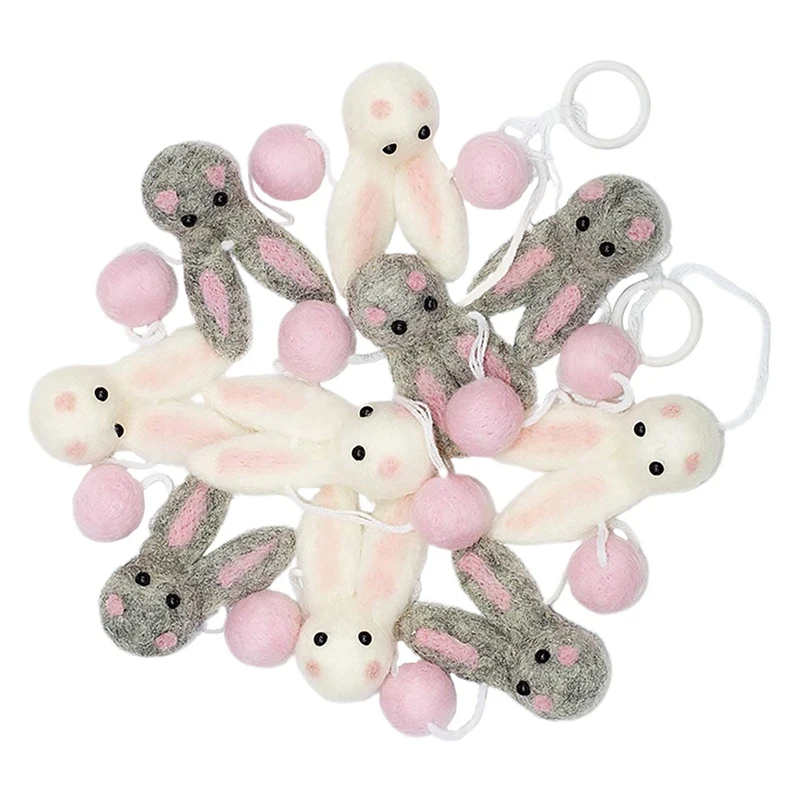 

1Pc шаровой баннер кулон Пасха шар украшение-Гирлянда для детской комнаты, украшения из шерстяного войлока кролик строки войлочный мяч строк...