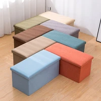 simple home multifunctional creative storage stool fabric cotton sofa shoes foldable