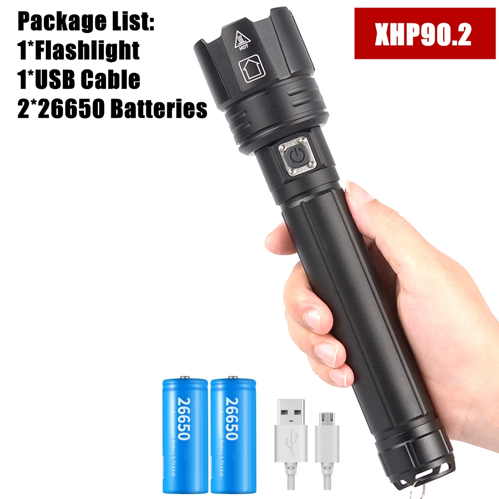 Option G Xhp90 xhp90.2 xhp70.2 Мощный USB светодиодный фонарь, ручная лампа 26650 18650, перезаряжаемый тактический фонарь - Emitting Color: Option G