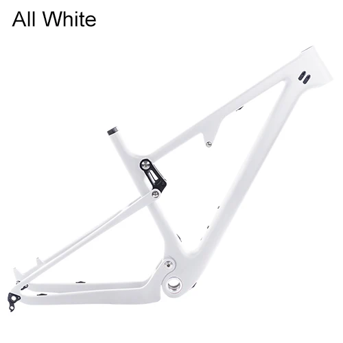 All White Полная карбоновая подвеска велосипедная рама 29er MTB через ось 12 мм карбоновая подвеска BMX горные велосипеды горные велосипедные рамы - Цвет: All White