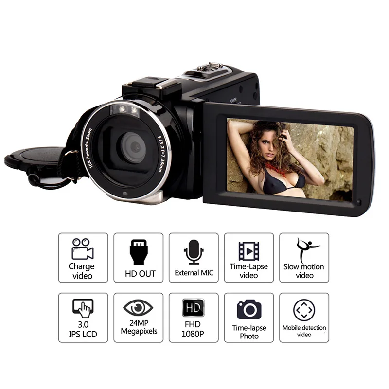 New Release Video Camcorder For Youbute Recorder Digital Camera For YouTube Blogger Photograpic 30MP 16X Digital Zoom