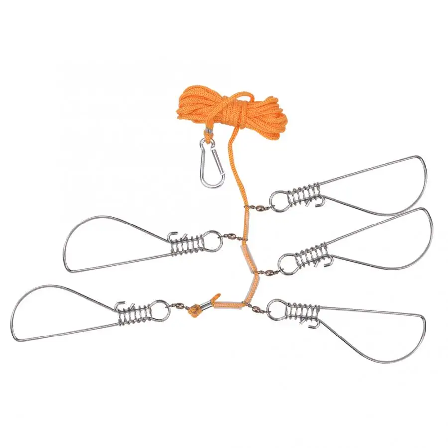 5 м рыболовный Стрингер из нержавеющей стали Пряжка Карп Рыболовная веревка с