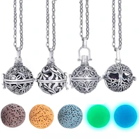 dropshipping felt ball lava stone aromatherapy antique vintage glow diffuser necklace locket necklace for perfume essential oil