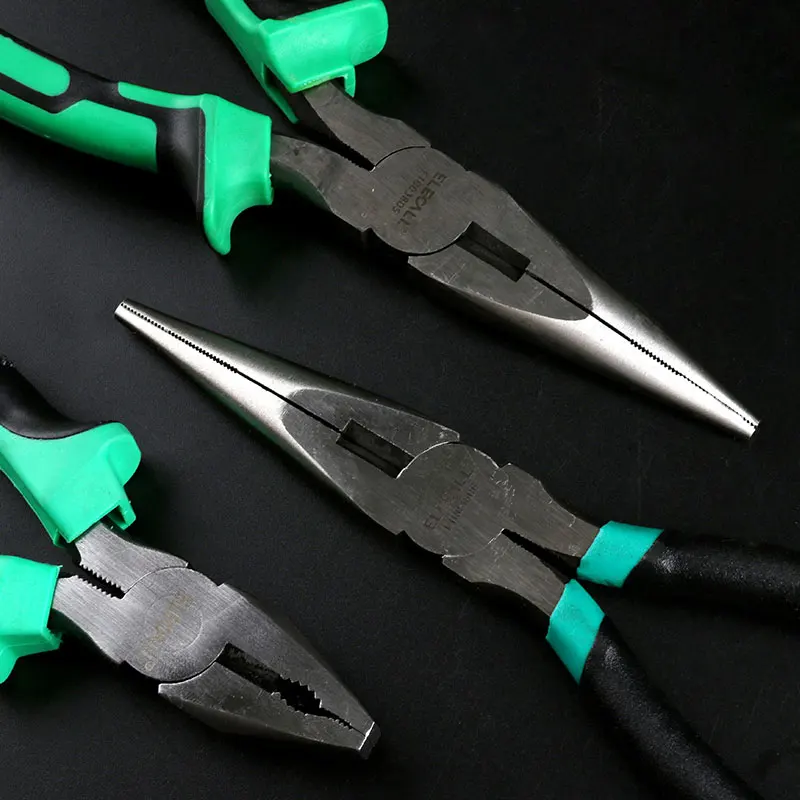 ELECALL Mini Electrician Cable Wire Cutting Plier 6&quot 8&quot Diagonal Long Nose plier Cutter Nippers Stripping Crimpping | Инструменты