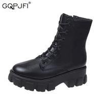 womens martin boots british style knight boots punk locomotive boots lacing mid boots womens high top shoes botas de mujer