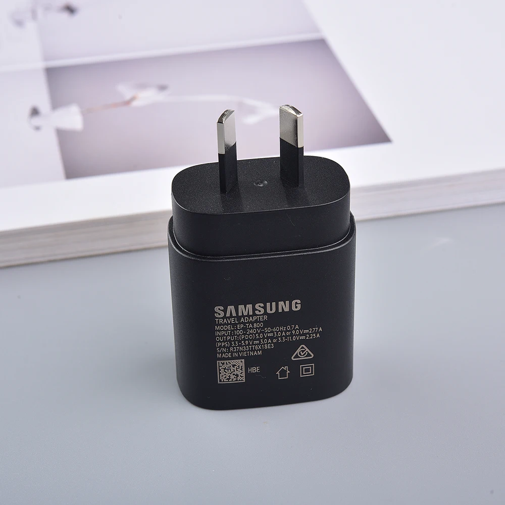 android charger type c Original Samsung EP-TA800 AU 25W PD Super Fast Charger 3A USB C To Type C Cable For Galaxy Note 10/10+/10 Plus S20 S20+ S20FE 5G android phone charger cord