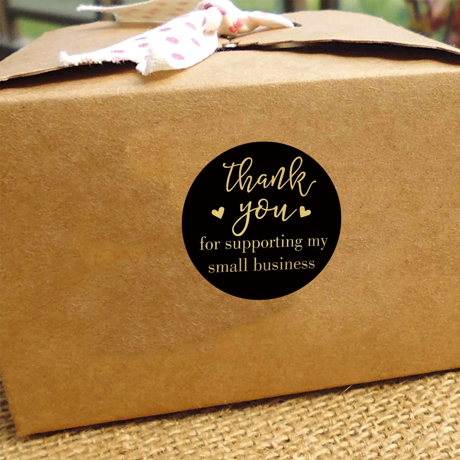 

500Pcs Gold Foil Thank you for supporting my small business Stickers For Shopping Business Labels Decoration Stationery Sticker