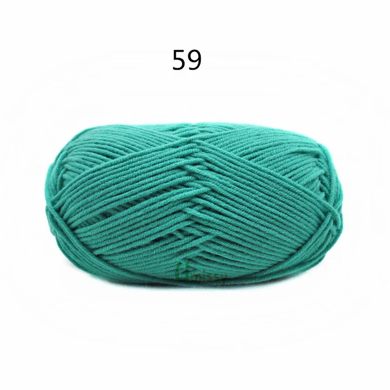 59 36pcs 36 шт./лот, ручная вязка, шерстяная линия, окрашенная, горячая Распродажа, хлопковая Детская Пряжа молочного оттенка, гребенная хлопковая пряжа для вязания крючком, 62 цвета - Цвет: 59 36pcs