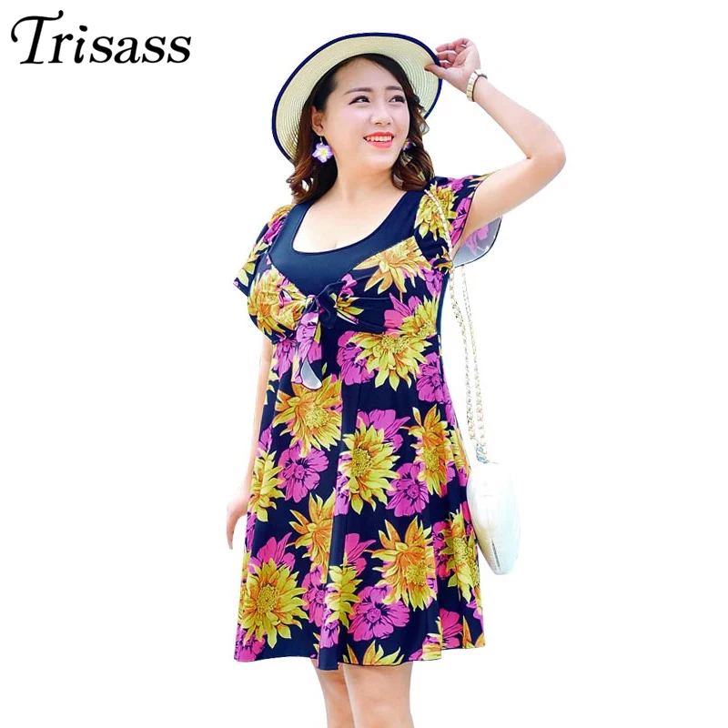 Trisass матери Одна деталь купальник размера плюс Для женщин юбка купальники 3XL 7XL 110