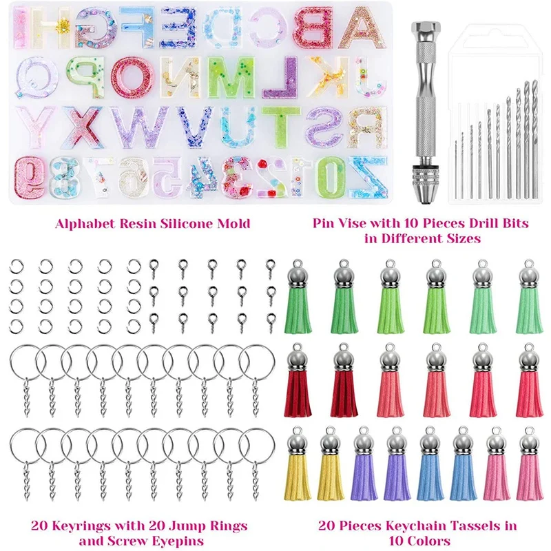 Пряжка для ключей с буквенным номером из смолы бахромой и пряжкой орнаментом на