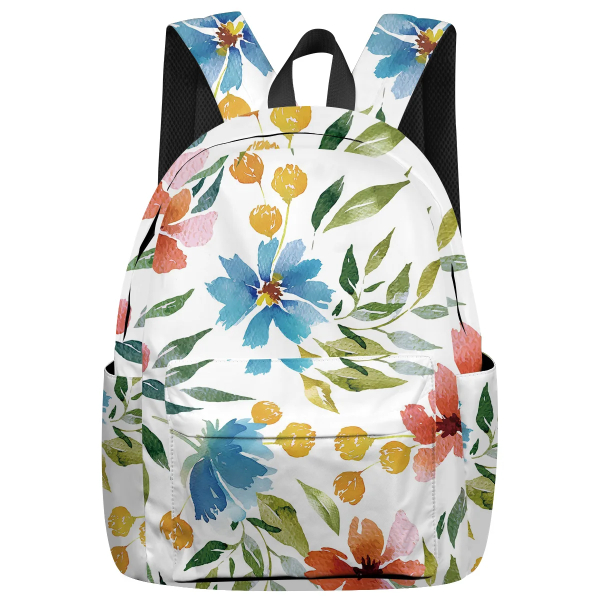 Акварельный цветочный растительный узор бесшовный фон рюкзак интерьер брелок