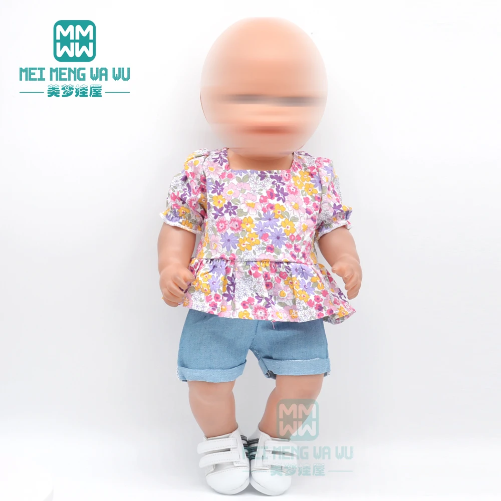 Детская Одежда для куклы 43 см аксессуары кукол новорожденных синяя плюс