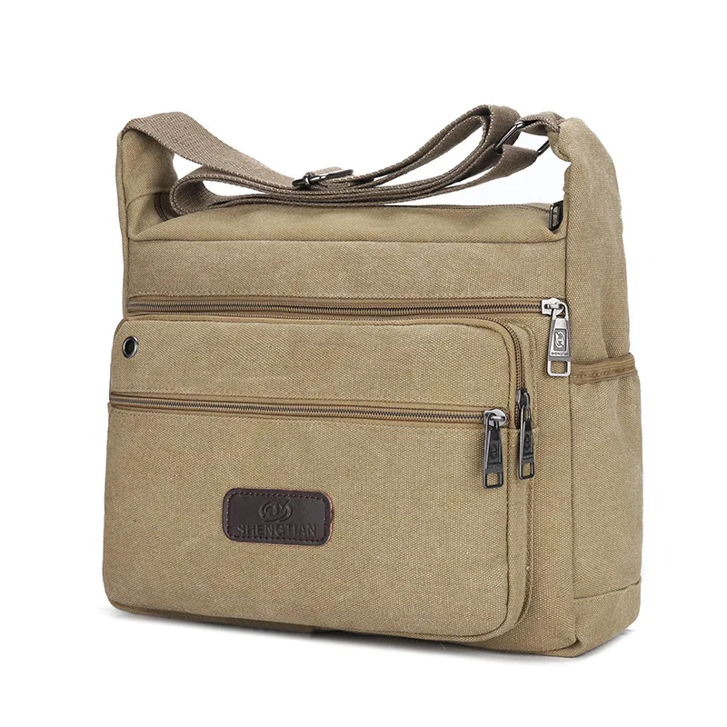 

Men's Bag Canvas Large Capacity Shoulder Bag Shoulder Bag Casual Travel Bag New Style Business Versatile Oblique Bag Men's Large
