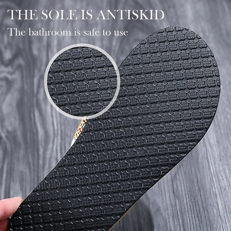 

2021 New Summer Fashion Design Weave Women Beach Flip-Flops Non-Slip Flat Ladies Outdoor Soft Slippers Women's Simple Flip-Flop