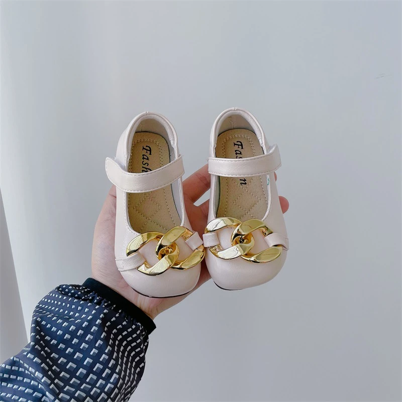 

New Children Metal Buckle Princess Shoes Baby Toddler Flats Comformance Autumn Girls Soft Bottom Leather Shoes Kids 03A