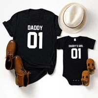 daddy and me outfits 2021 family matching outfits daddy and daughter shirts letter fashion kids clothes mommy and me