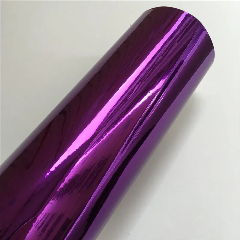Гибкая глянцевая зеркальная хромированная фиолетовая виниловая пленка лист без