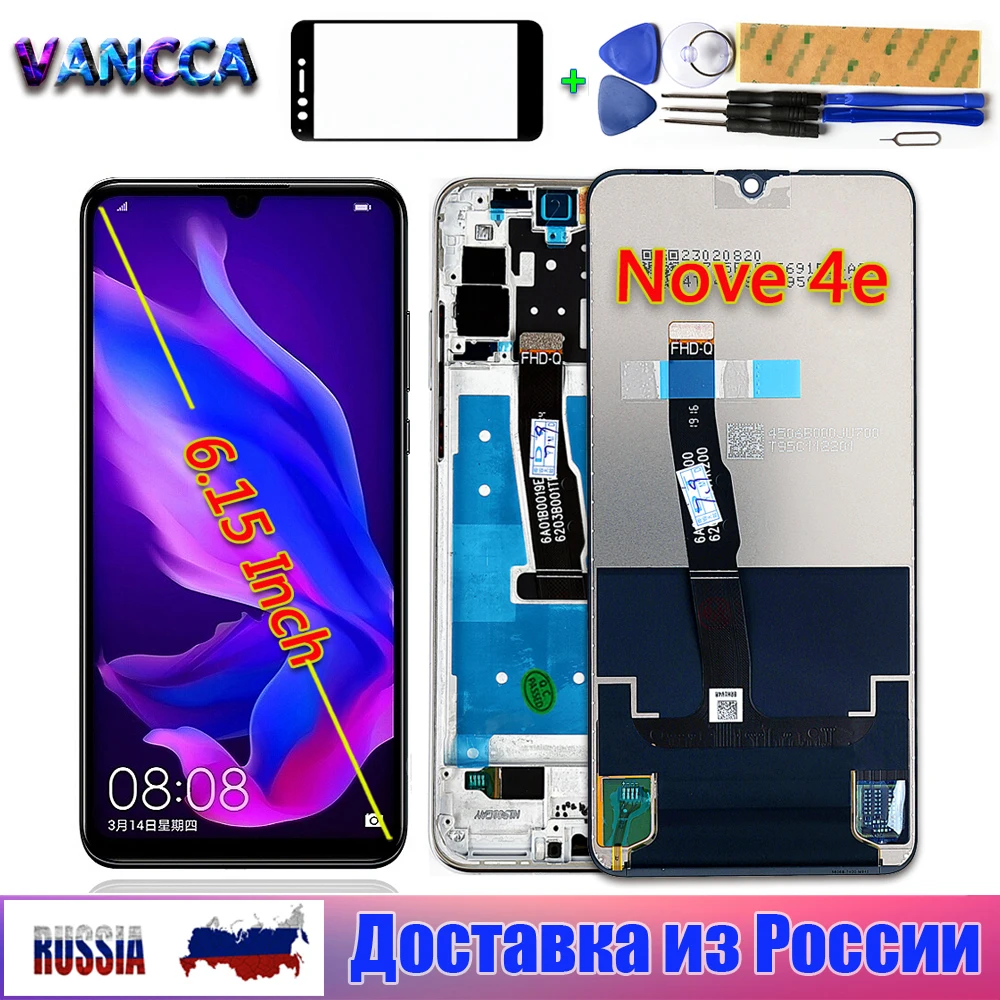 

Vancca 6.15 Inch LCD Display For Huawei P30 Lite Touch Screen Digitizer Assembly For Huawei Nova 4E MAR-LX1 LX2 AL01 Frame