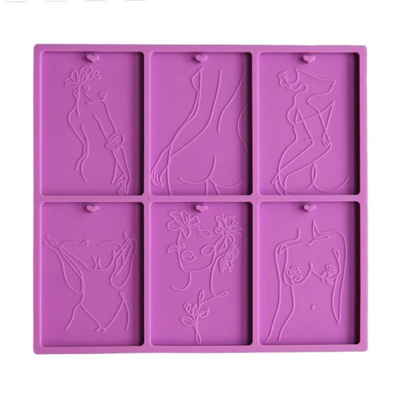 

55KA Women Body Line Art Keychain Epoxy Resin Mold Necklace Pendant Silicone Mould DIY Crafts Decorations Jewelry Earrings Tools