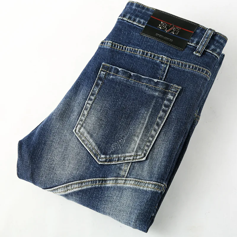 

Jeans slim 2021 new stretch tooling Korean fashion black men's casual pants