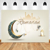 ramadan kareem photography backdrop eid mubarak islamic mosque lamps moon star vinyl polyester photo background studio poster