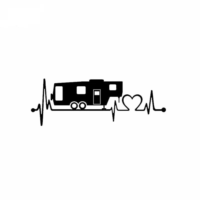 8 &quotширокие колеса Camper Travel Trailer Heartbeat Lifeline Наклейка Стикер автомобиля s и
