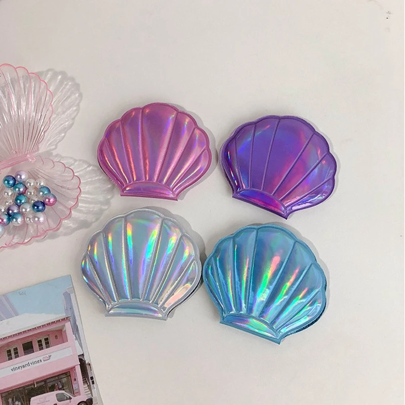 W &amp G зеркало для макияжа в форме морской ракушки портативное складное лазерное