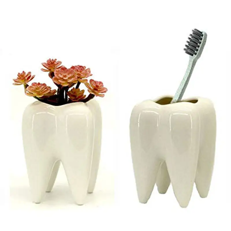 Керамическая форма зуба белый цветочный горшок горшечные горшки для цветов
