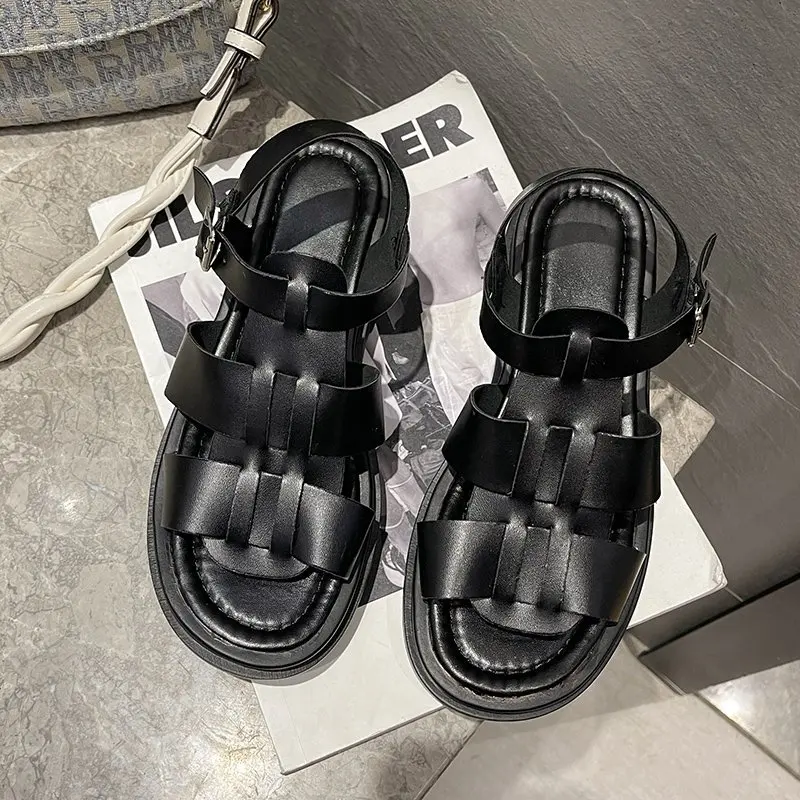 

Thick-soled woven student Roman women's shoes summer new style ladies fashion sandals retro open-toed beach shoes X793
