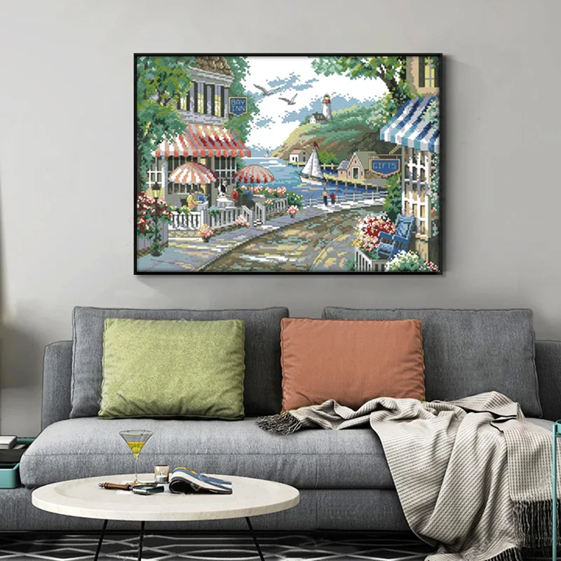 Набор для вышивки крестиком &quotсделай сам&quot (Приморское кафе) | Дом и сад