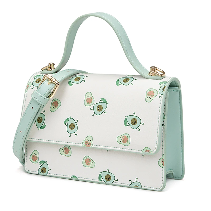 Женская кожаная сумка в стиле пэчворк фруктовая зеленая грушевидная Сумочка