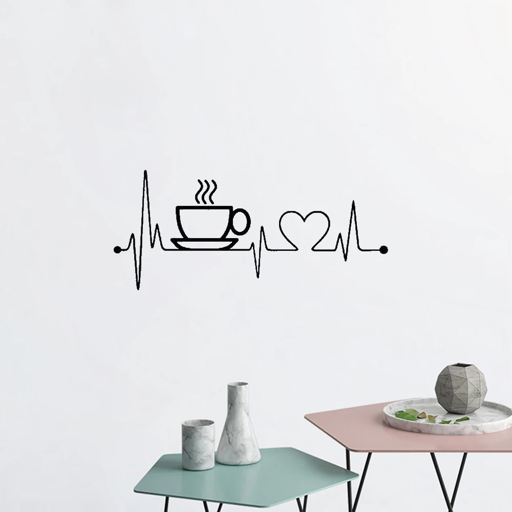 

Виниловые наклейки на стену кофейной чашки для кухни, настенный Декор для дома, домашний декор, художественные фрески