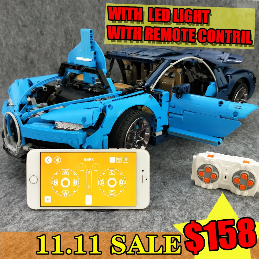 11 Специальное предложение $158 бесплатная доставка Bugatti Chiron Technic APP RC совместимый