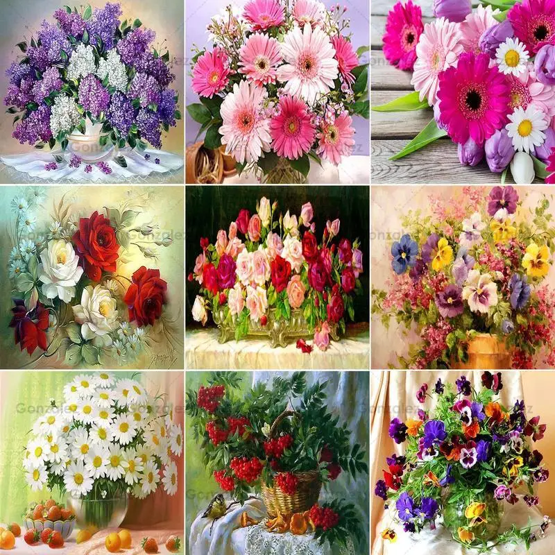 

Red White Rose 5D Diy Full Drill Flowers Diamond Painting Art Embroidery Mosaic Cross Stitch Kit Gift Handmade Crafts Decoration