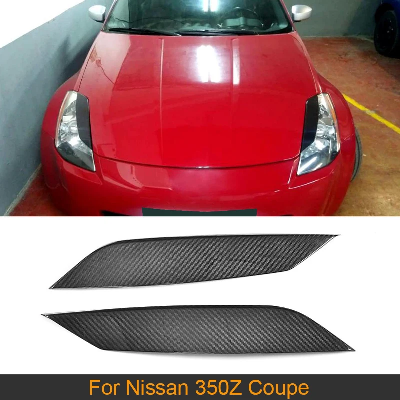 Сухой чистый углеродное волокно передний брови головы светильник веки для Nissan 350Z