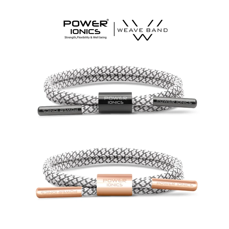 White-2Rope(PLUS) Новая мощность Ionics Светоотражающая плетеная веревка Титан Германий браслет баланс энергетический баланс человеческого тела надпись - Окраска металла: White-2Rope(PLUS)