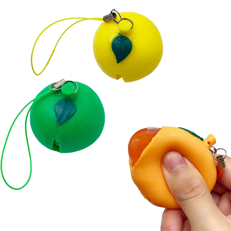 

Creative Mini Fruit Orange Shape Keychain Toy Anti-stress Squeeze Stress Relief Funny Children Adult Squeeze Toys