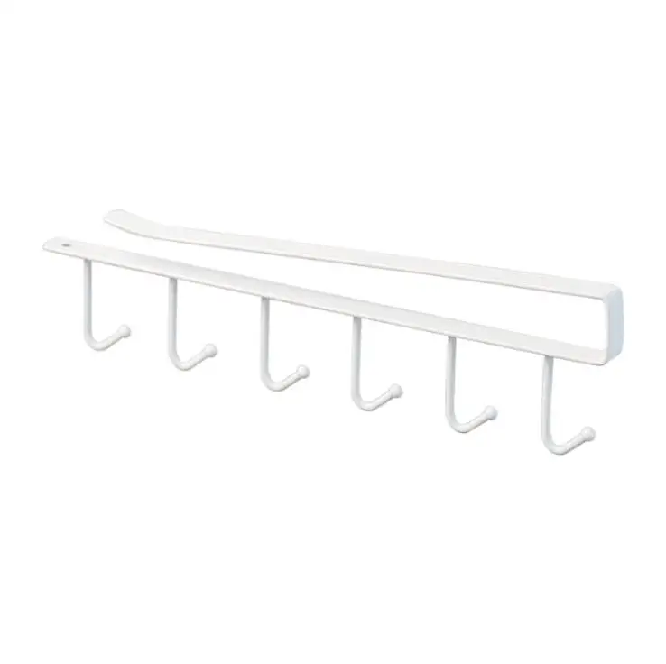 

TECHOME Simple Style Home Iron Punch-free Storage Rack Kitchen Wardrobe Cabinet Six Hooks Multi-function Iron Rack Clothes Hooks