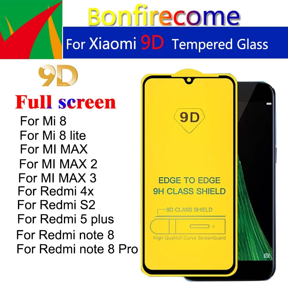 Закаленное стекло для Redmi note 8 Pro с полным покрытием Remdi 4X S2 5Plus пленка экрана Xiaomi Mi lite max 1 2 3 50 шт.|Защитные